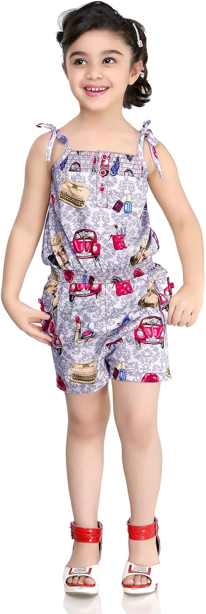 N XT GIRLS Jumper Dress with Shoulder Tie Up and Elastic Waist for