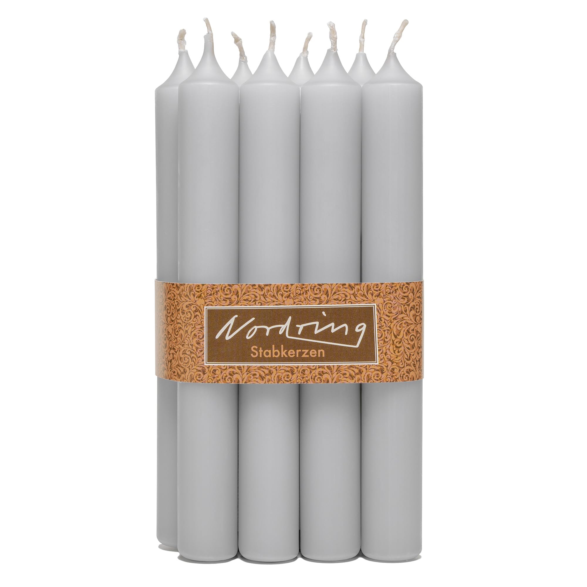 Nordring 8 Taper Candles 2.2 x 18 cm Light Grey