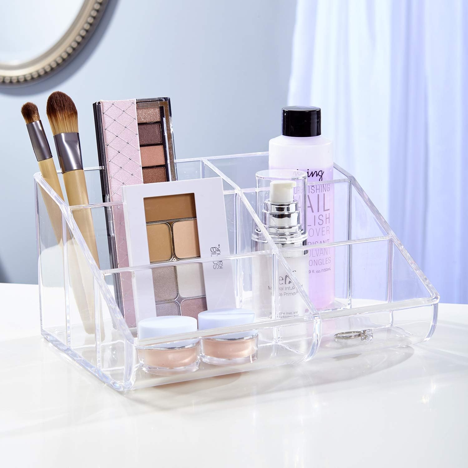 STORi Clear Plastic 6-Compartment Vanity Makeup Organizer: Home & Kitchen