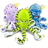 Fuufome Dog Toys for Large Dogs, Squeaky Octopus Dog Toy, 3 Pack | No Stuffing Dog Toys Also Suitable for Puppies Small, Medium Breed, Tug of War Toy to Keep Them Busy, Soft &amp; Crinkles