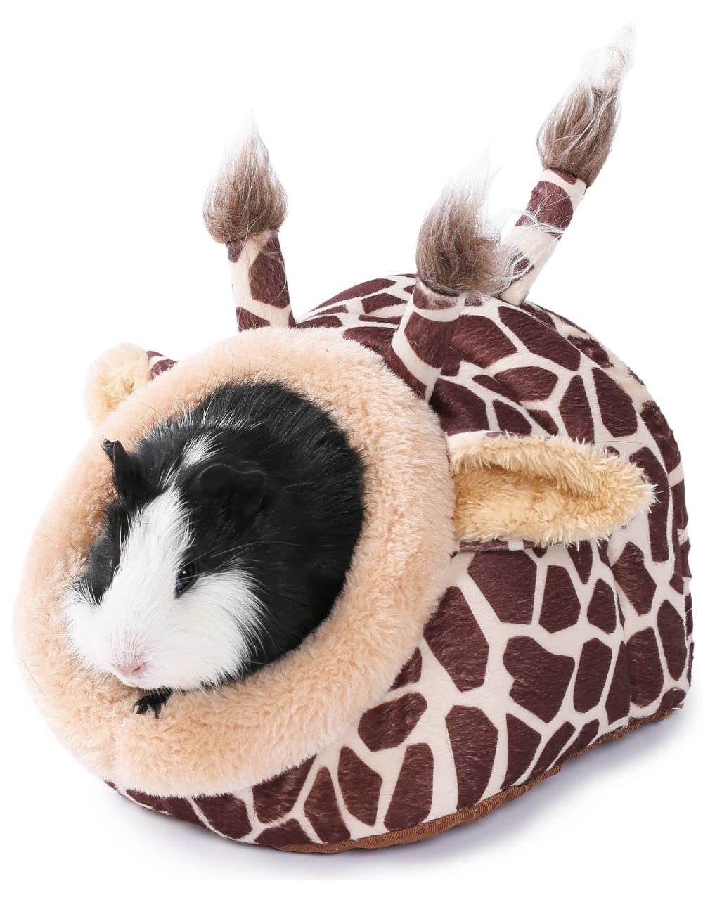 JanYoo Hamster Guinea Pig Supplies Bed Accessories House Hedgehog Cage Supplies Chinchilla Ferret Rat Gerbil (S,Giraffe)