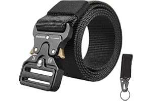 KingMoore Men's Tactical Belt Heavy Duty Webbing Belt Adjustable Military Style Nylon Belts with Metal Buckle