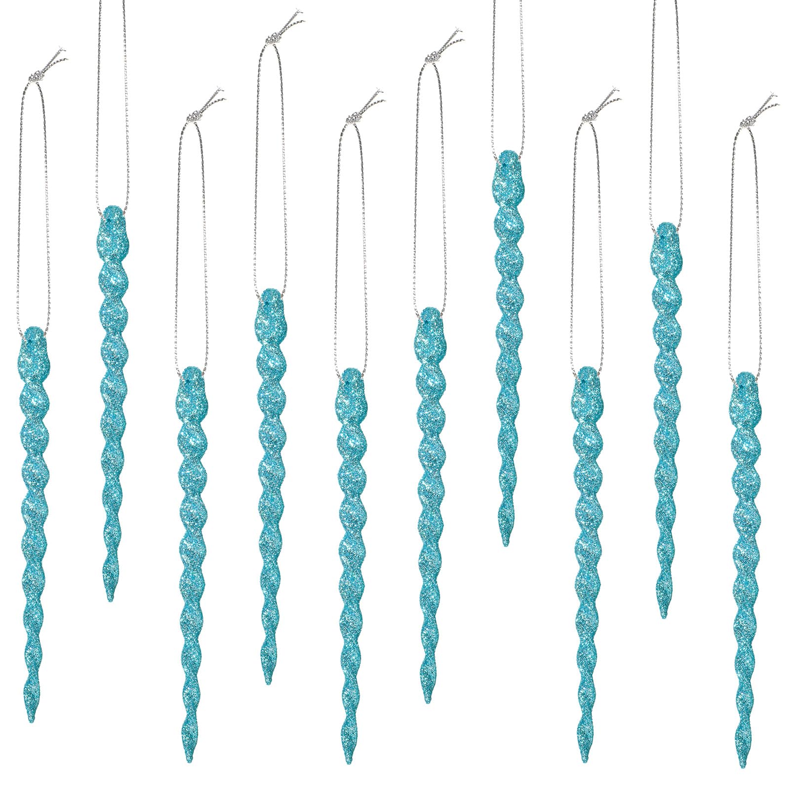 30 Pieces Plastic Icicle Twisted Plastic Icicle Christmas Ornaments Icicle Decoration Christmas Tree and Holiday Xmas Party Wedding Hanging (Light Blue,5.9 Inch)