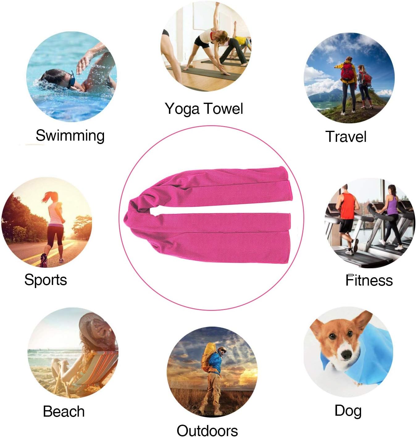 Sukeen [4 Pack Cooling Towel (40"x12"),Ice Towel,Soft Breathable Chilly Towel,Microfiber Towel for Yoga,Sport,Running,Gym,Workout,Camping,Fitness,Workout & More Activities - Image 4