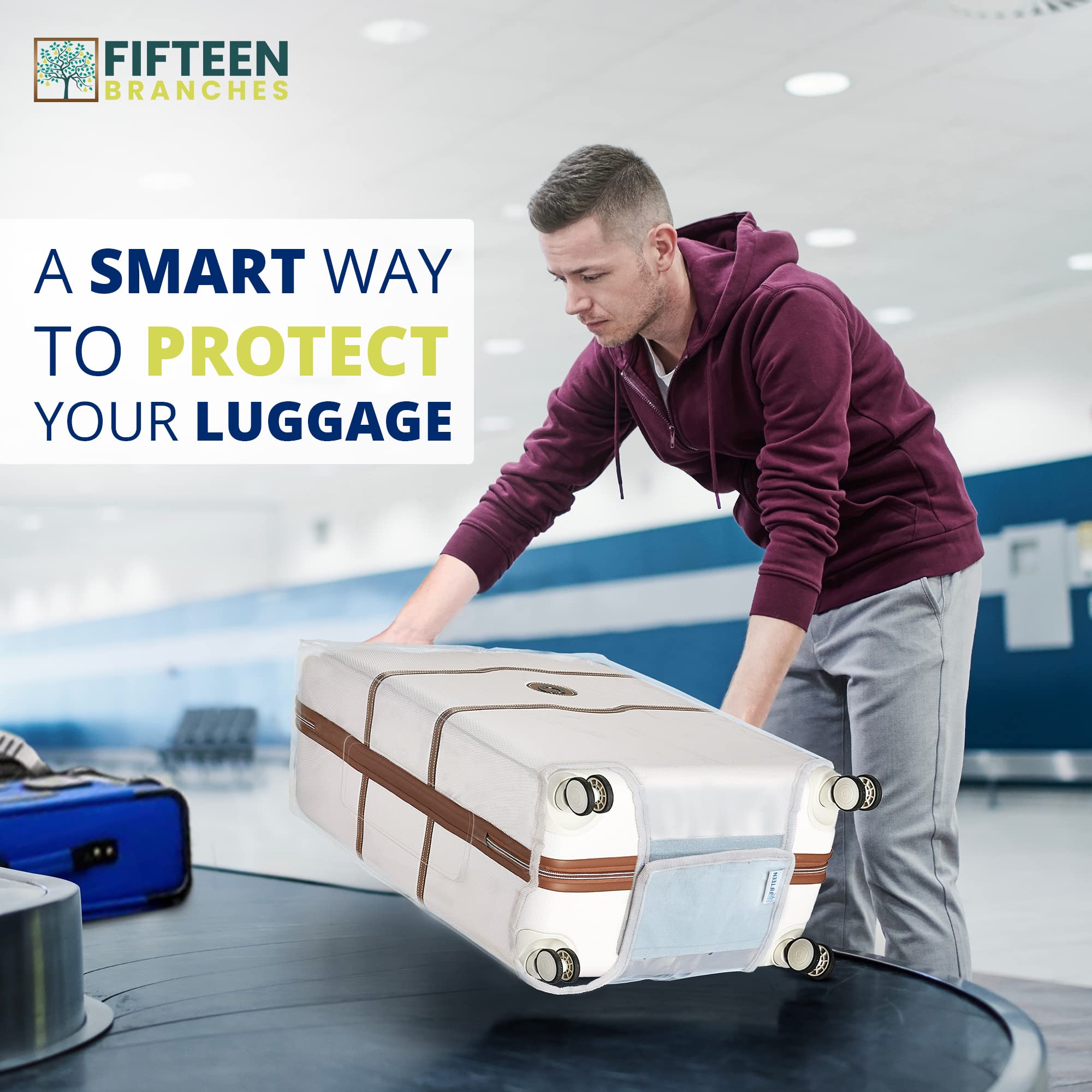 Premium Clear Suitcase Covers | TSA Approved | Handle Openings on L&R | 28in Luggage Protector