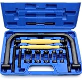 Handook 12Pcs Valve Spring Compressor with Valve Lapper Tool | Valve Spring Removal Tool, C Clamp, For Motorcycle, ATV, Car, Small Engine Vehicle Equipment