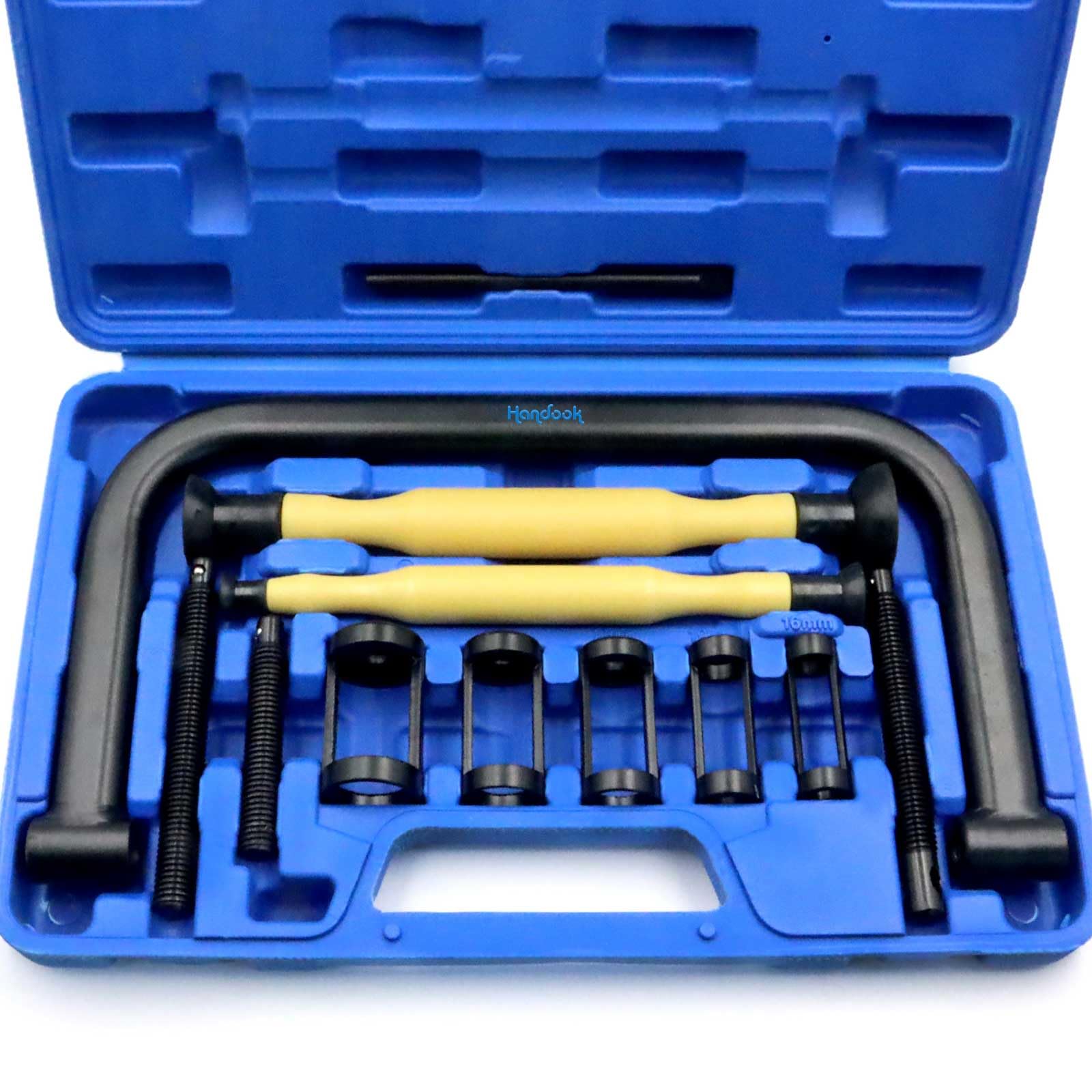 Photo 1 of Handook 12Pcs Valve Spring Compressor with Valve Lapper Tool, Valve Spring Removal Tool with C Clamp for Motorcycle, ATV, Car, Small Engine Vehicle Equipment