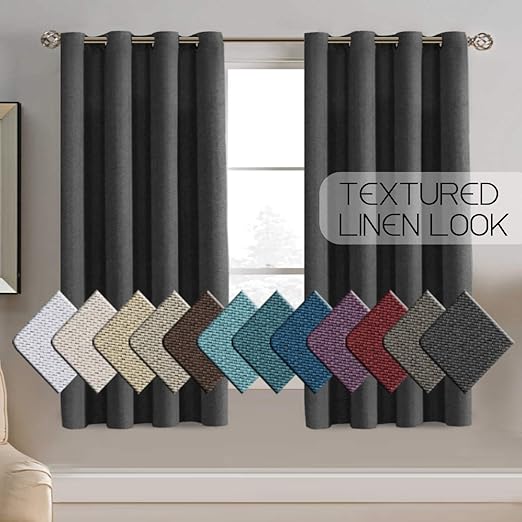 Amazon Com H Versailtex Linen Curtains Room Darkening Light