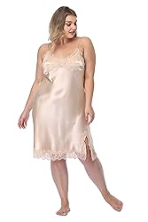 ABC-STAR Women's Plus Size Satin Slip Nightgown