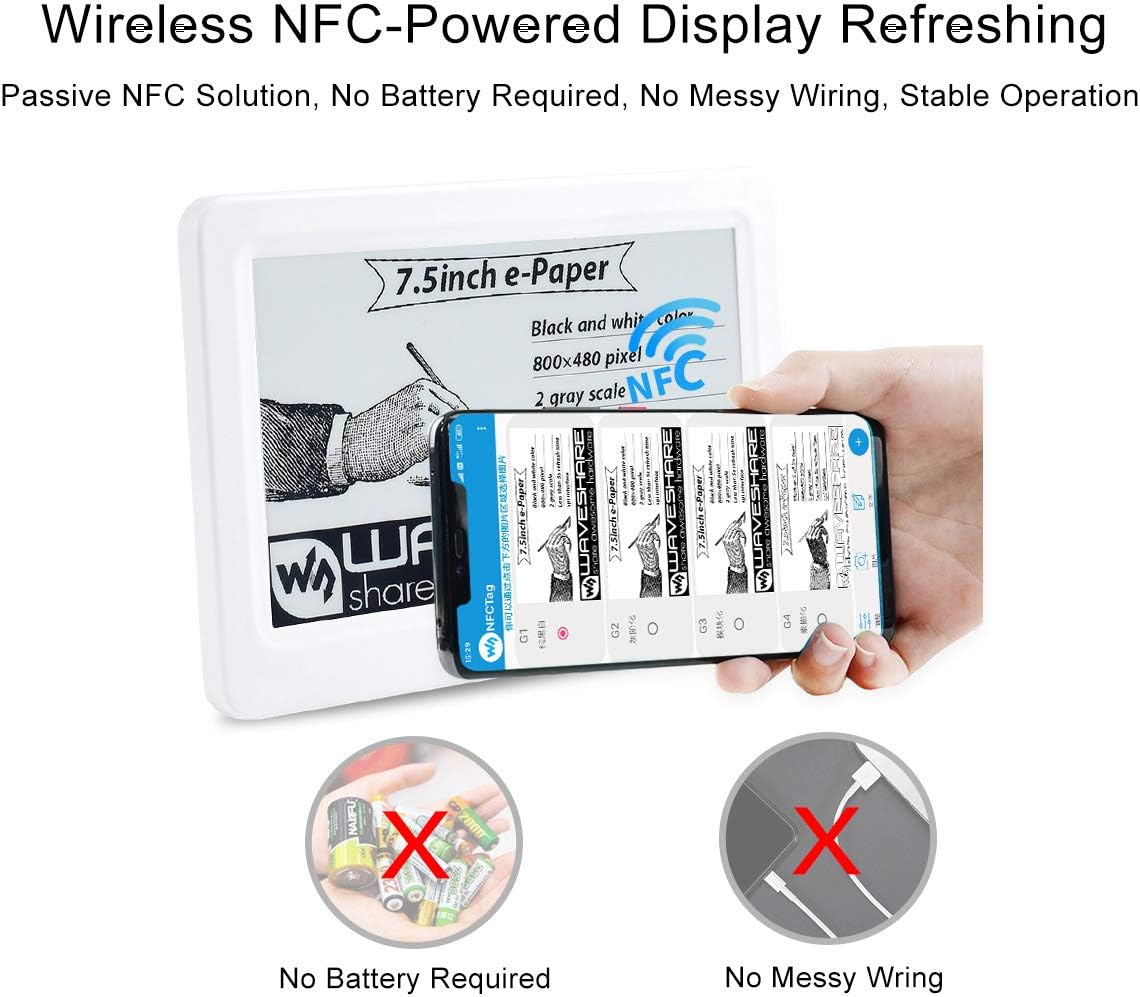Waveshare 1.54 inch NFC-Powered e-Paper No Battery - GmbH i.G