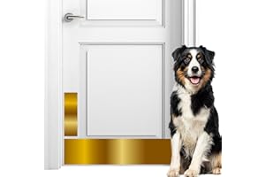 Panther Armor 8x34 Inch Gold Door Kick Plate & 4x12 Inch Door Push Plate Set, 1mm Thick Stainless Steel, Anti-Corrosive Metal Door Protectors for Dog Scratching, Durable Scratch Guards for Doors