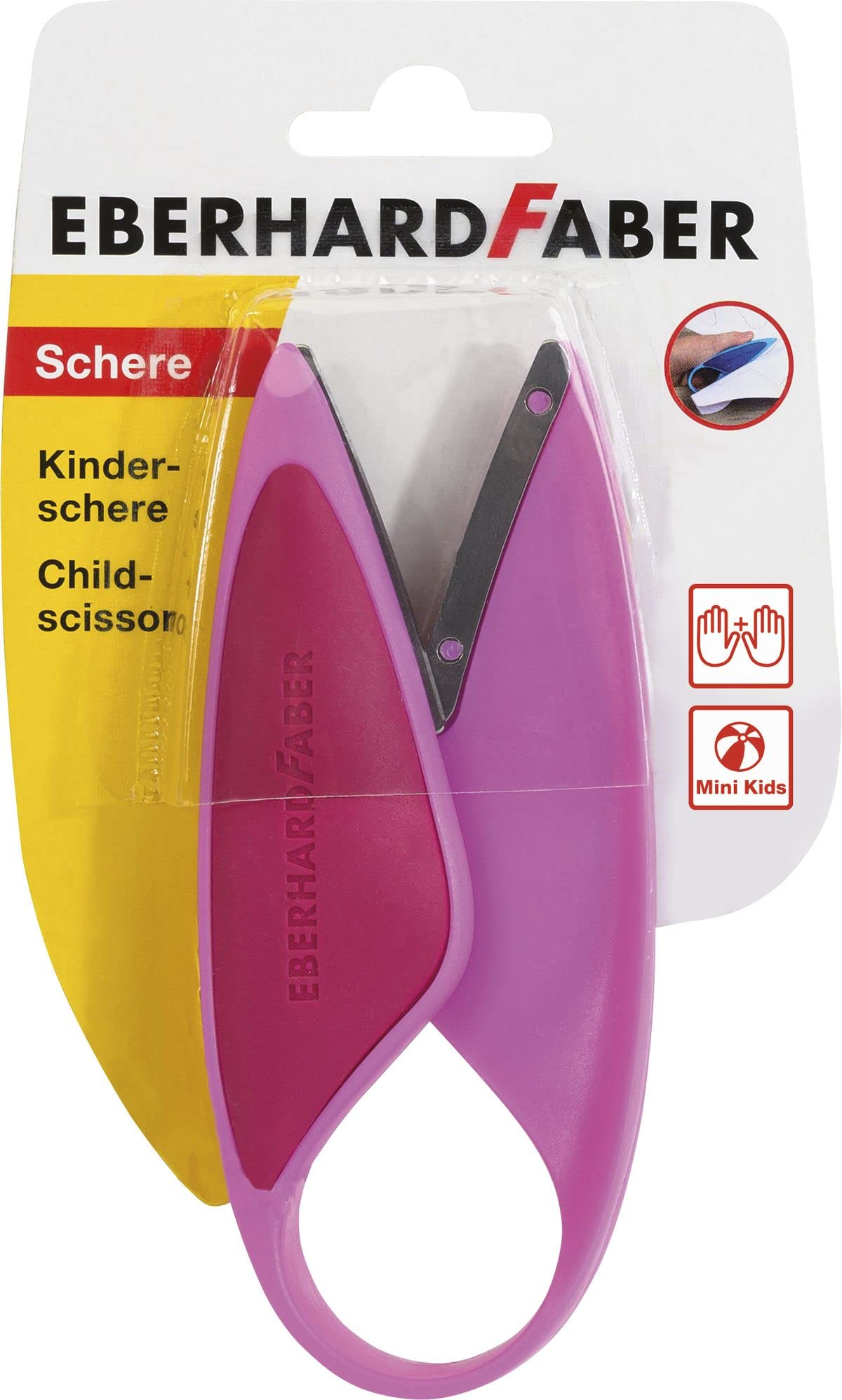 Eberhard Faber 579928 Children's Scissors for Left-Handers and Right-Handers Ideal for Cutting and Crafts with Toddlers Pink