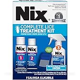 Nix Complete Lice Treatment Kit for Home and Hair, with Permethrin Crème Rinse, Combing Gel, Lice Comb, and Home Spray for Bedding and Furniture