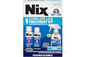 Nix Complete Lice Treatment Kit for Home and Hair, with Permethrin Crème Rinse, Combing Gel, Lice Comb, and Home Spray for Bedding and Furniture