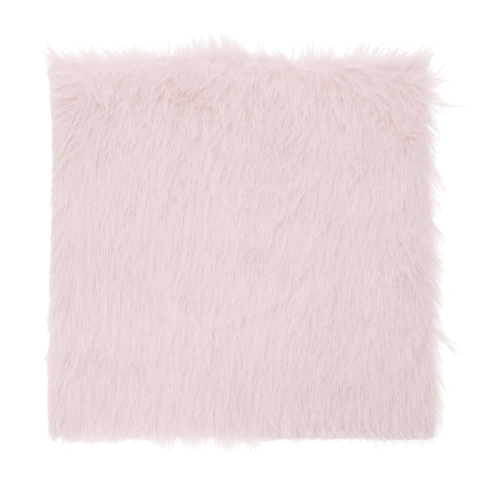 DMiotech 14"x14" Pale Pink Faux Fur Square Fabric, Fluffy Faux Fur for Crafts, Gnomes, Animal Costumes, Cushions
