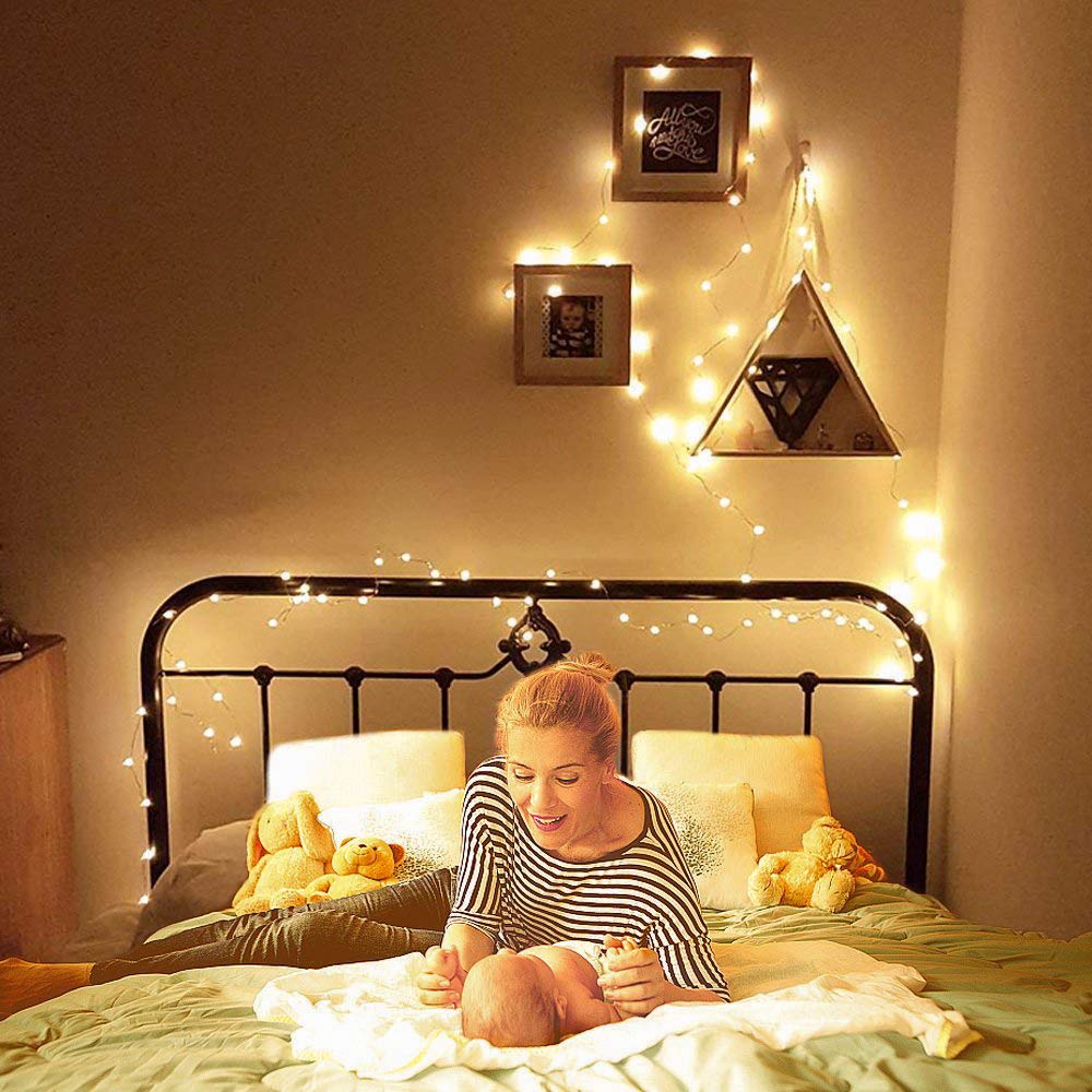 Decute Silver Wire Christmas String Lights Dimmable With Remote Control Warm White 200led 66ft Fairy Lights With Ul Listed For Party Wedding Bedroom Christmas Tree Seasonal Decor Home Kitchen Pa Padang Go Id