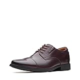 Clarks Men's Tilden Cap Oxford, Wine Leather, 10.5