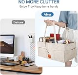 Maliton Nappy Caddy Khaki 13x9x7in with Removable Dividers Baby Organizer view 6