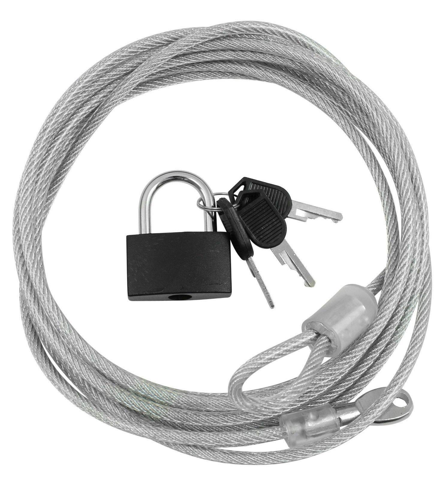 PaulStore Steel Security Vinyl Coated Cable & Padlock 3M Long Bike/Car/Trailer/Secure Lock