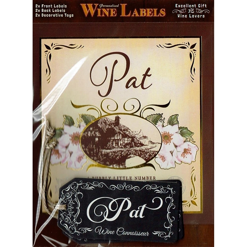 Personalised Wine Label 2 Pack "PAT"