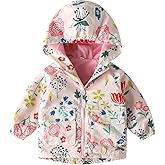 Happy Cherry Kids Boys Girls Fleece Lined Windbreaker Jacket Fashion Prints Hoodie for Fall Winter