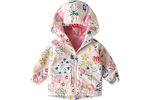 Happy Cherry Toddler Spring Fall Windbreaker Jacket Cartoon Printed Hoodie Mesh/Fleece Liner