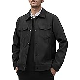 Kissonic Men's Corduroy Shacket Long Sleeve Snap Button Mens Corduroy Shirts Casual Work Jackets