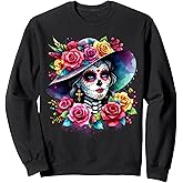 De Los Muertos La Catrina Day of the Dead Sugar Skull Women Sweatshirt