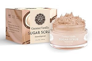 WOOLZIES Sugar Lip Scrub | Ultra-Hydrating Exfoliator & Moisturizer for Dry or Chapped Lip | Shea Butter and Raw Sugar Scrubs | Pure & Natural | 1 Fl Oz (Coconut Vanilla)