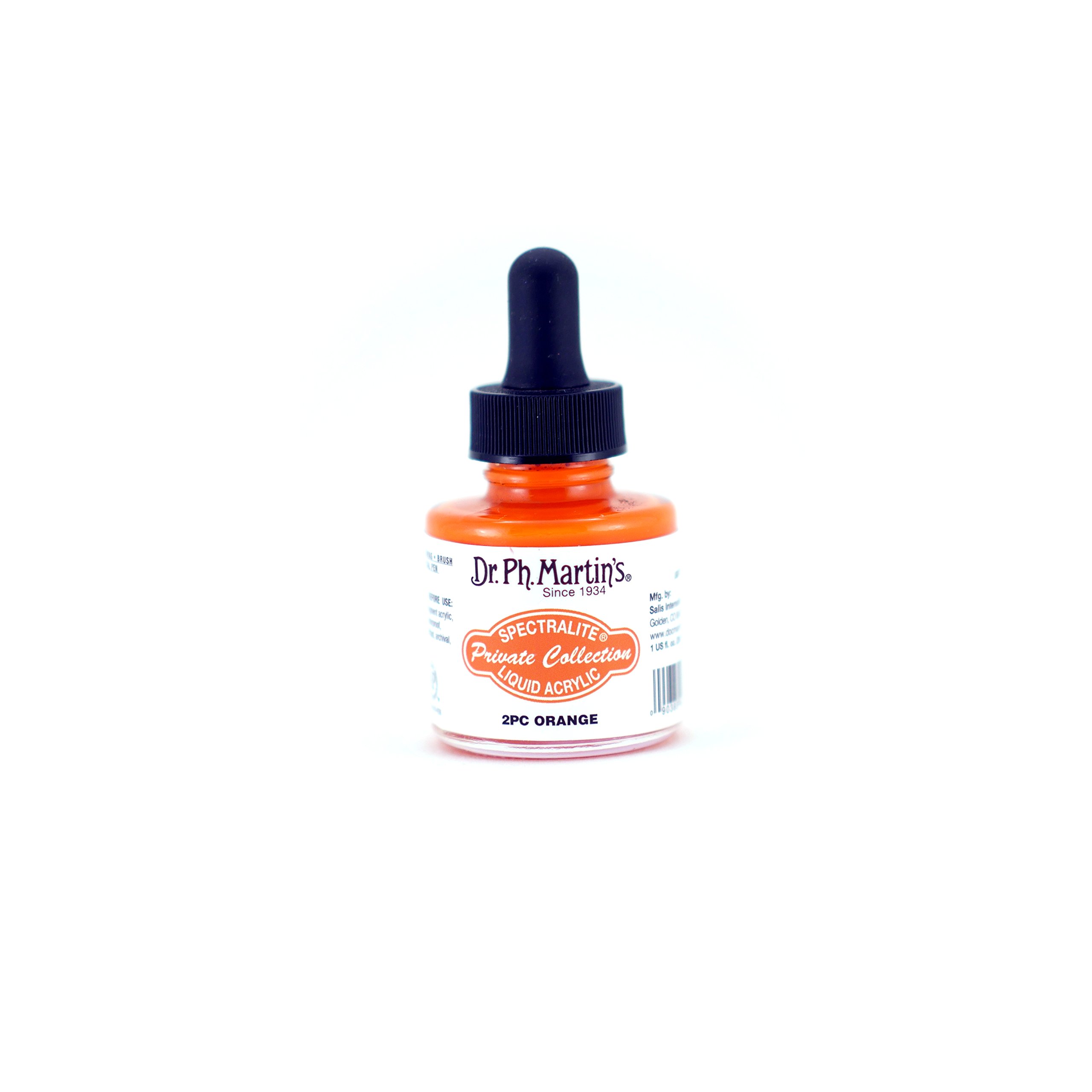Dr. Ph. Martin's Spectralite Private Collection Liquid Acrylics, 1.0 oz, Orange (2PC)