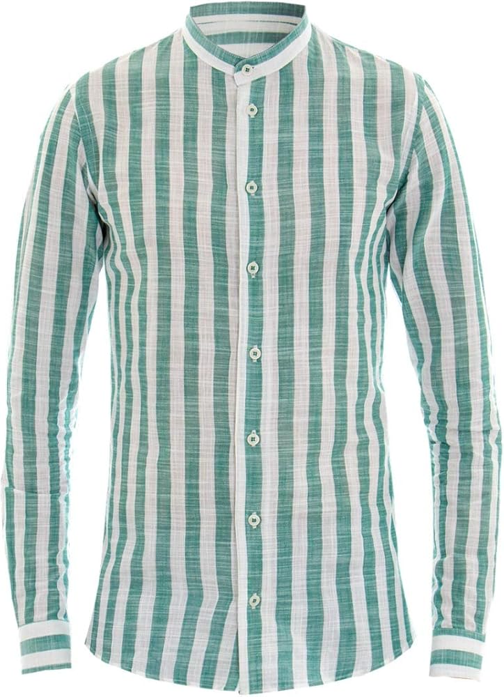 camisa rayas verdes hombre