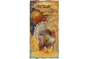 Naanle Harvest Turkey Print Vintage Soft Large Hand Towels Multipurpose for Bathroom, Hotel, Gym and Spa (16" x 30",Thanksgiving)