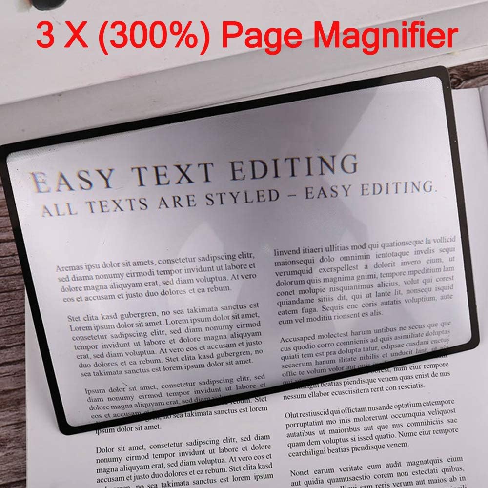 RZJZGZ 5 Pack 3X (300%) Page Magnifying Lens Full Page Magnifier Fresnel Lenses Ideal for Reading Small Prints & Low Vision Seniors 4.75"x7" Clear (5 Pack) - Image 5