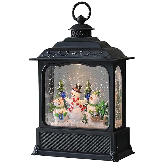 Buy Wondise Christmas Musical Snow Globe Lantern with Timer, 12 Inch