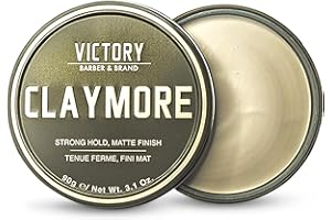 Victory Barber & Brand Claymore hair pomade for men | Strong Hold Matte Finish Men's Clay Pomade | made in usa | Designed by barbers, made for the rugged | Texturizing & Styling Clay 3.1 Oz