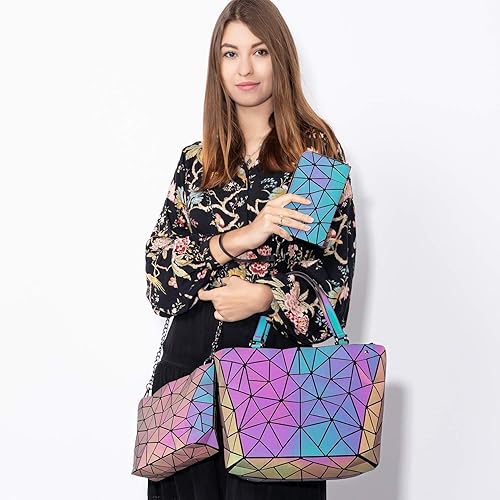 LOVEVOOK Geometric Luminous Purses and Handbags for Women
