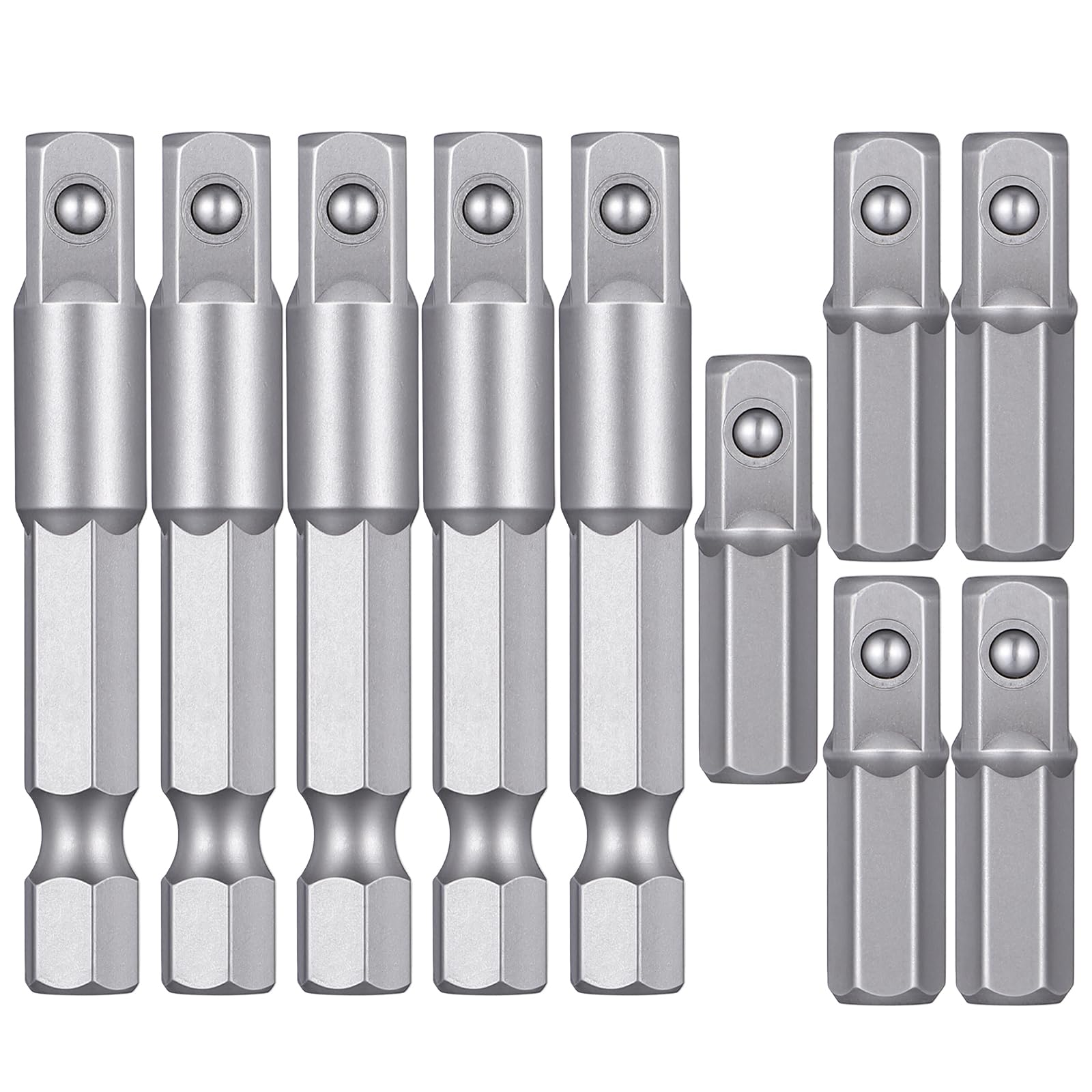 Photo 1 of 10 Pcs 1/4 Bit to 1/4 Socket Adapter, Socket Bit Adapter, Power Tool Replacement Part for Drill Driver, Electric and Pneumatic Drill