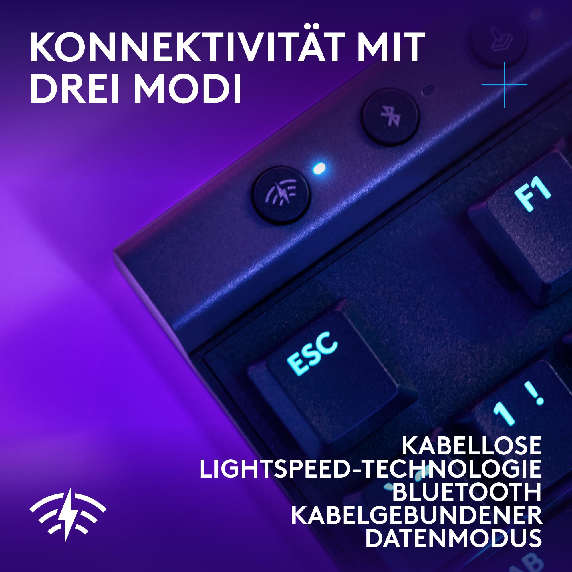 Logitech G G515 Lightspeed TKL kabellose Flache Gaming-Tastatur, LIGHTSYNC RGB, dünnes Profil ohne Ziffernblock, PBT-Tastenkappen, taktile mechanische Switches, Deutsches QWERTZ-Layout - Schwarz 5