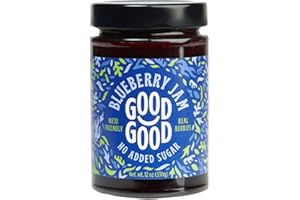 GOOD GOOD Blueberry Jam - No Added Sugar - Low Calorie - Gluten Free and Vegan - Diabetic and Keto Friendly - 12oz / 330g (Pack of 1)