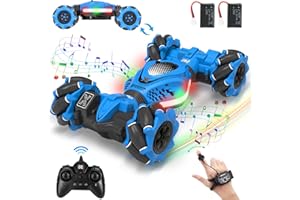 Fosgoit RC Car Gesture Sensing Stunt Car, Toys for Boys Girls 6-12, Best Gifts for Kids Boys 6 7 8 9 10 11 12 Years Old, 2.4GHz 4WD RC Toy Off-Road 360° Rotate All-Round Drift with Lights Music