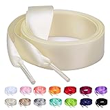 Booyckiy Flat Colorful Satin Ribbon Shoelaces