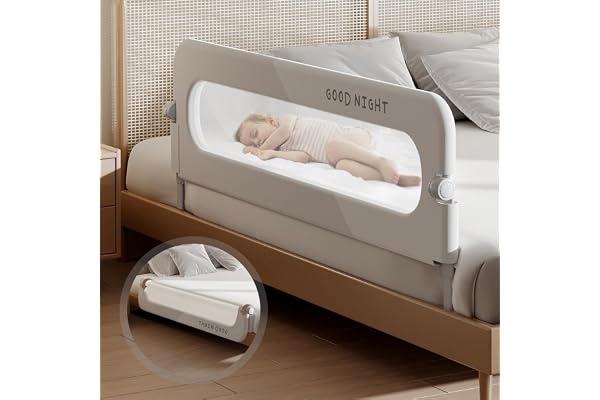 strenkitech Toddler Bed Rails for Crib | Foldable Bed Rail for Toddlers | Portable Baby Bed Rails Guard Bumper for Baby Kids