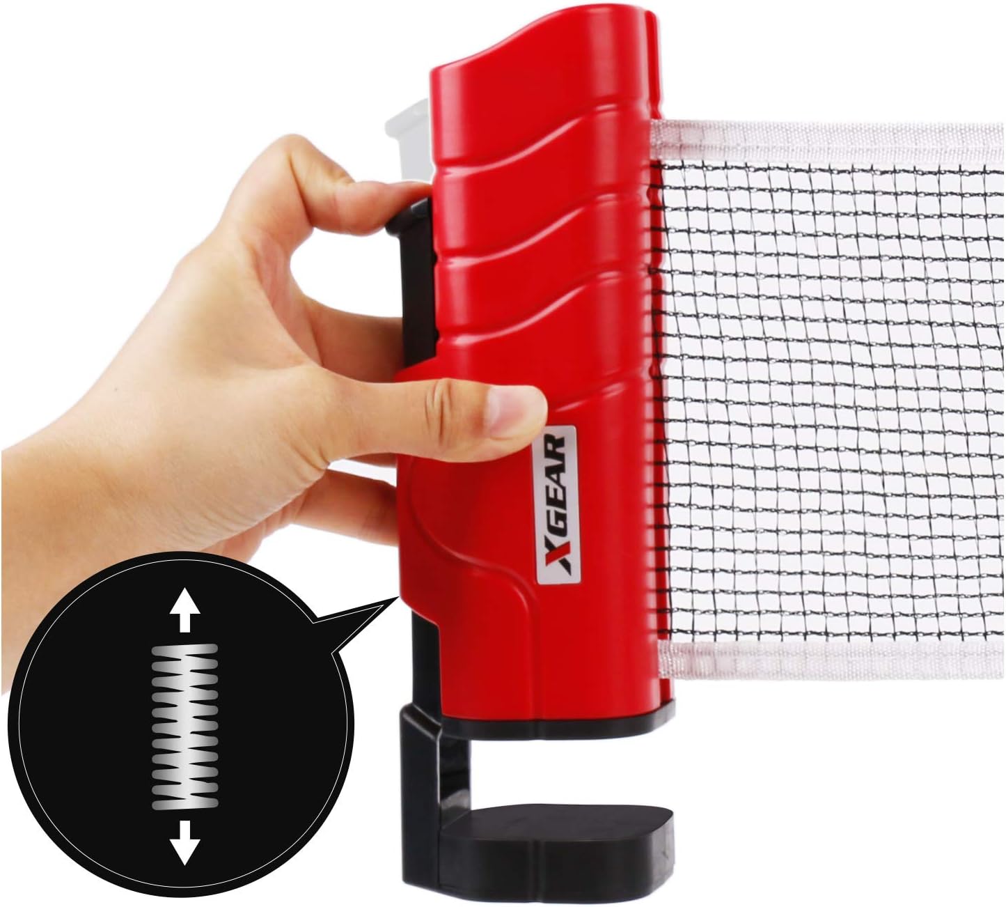 XGEAR Anywhere Ping Pong Equipment to-Go Includes Retractable Net Post, 2 Ping Pong Paddles, 3 pcs Balls, Attach to Any Table Surface, for All Ages : Sports & Outdoors
