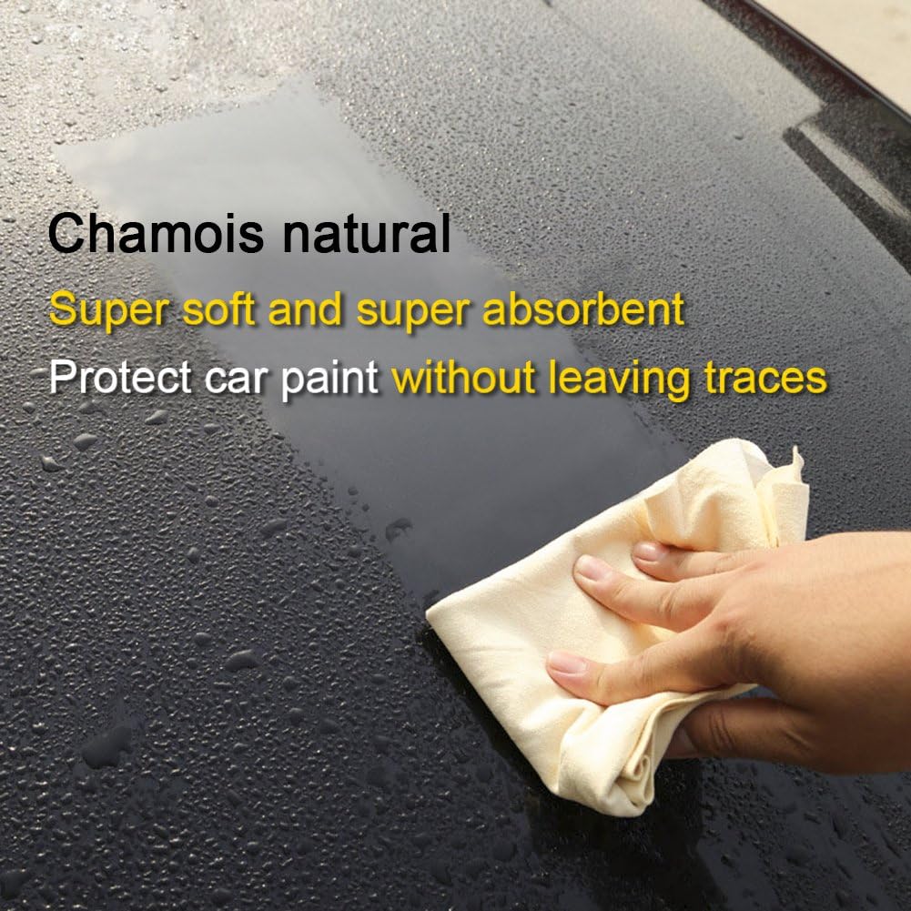 River Lake (2 Pack) Car Cleaning Natural Chamois Cloth,Leather Auto Car Wash Drying Towel, for Car Vehicle Cleaning Accessories,(18" x25'' 2-Pack): Automotive