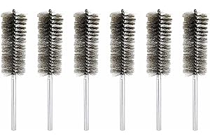 HARFINGTON 6pcs Wire Bore Brush Set 8 Inch Length 1.5 Inch Shank Stainless Steel Bristles Cleaning Brush for Clean Car Part T