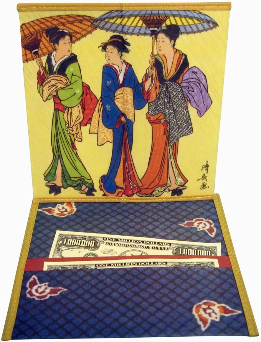 Set of 4 Japanese Rice Paper Wallets Style Group "L"