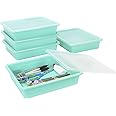 thumbnail image 2 of Storex Flat Storage Trays With Lids, Letter Size, 10x13x3 Inches, Black, 5-Pack 2 of 13