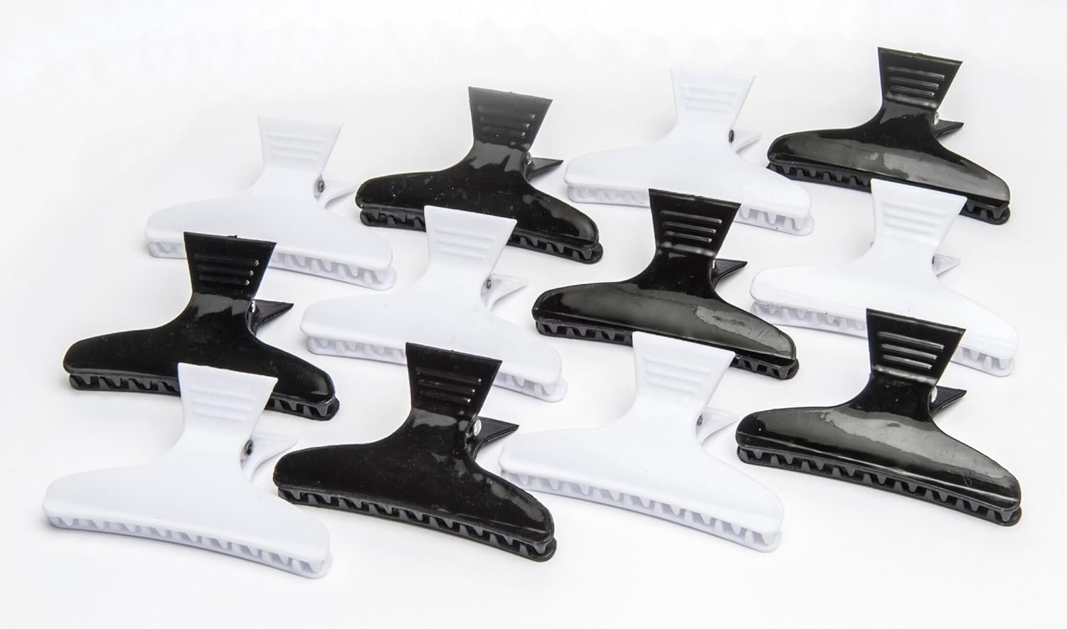 Diane Large butterfly clamps, black and white, 12 pack, D13 : Hair Clips : Beauty