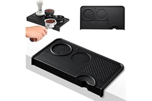 Tamping Mat for Espresso, Silicone Coffee Tamper Mat with Raised Edge, Non-Slip Heat-Resistant Espresso Mat for Portafilter &