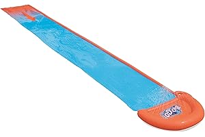 Bestway H20GO! Single Water Slide, 5.5 m Inflatable Slip and Slide with Built-in Sprinklers